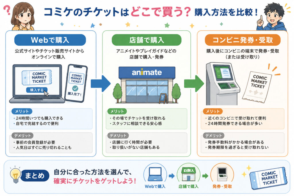 コミケ チケット どこで 買う　比較