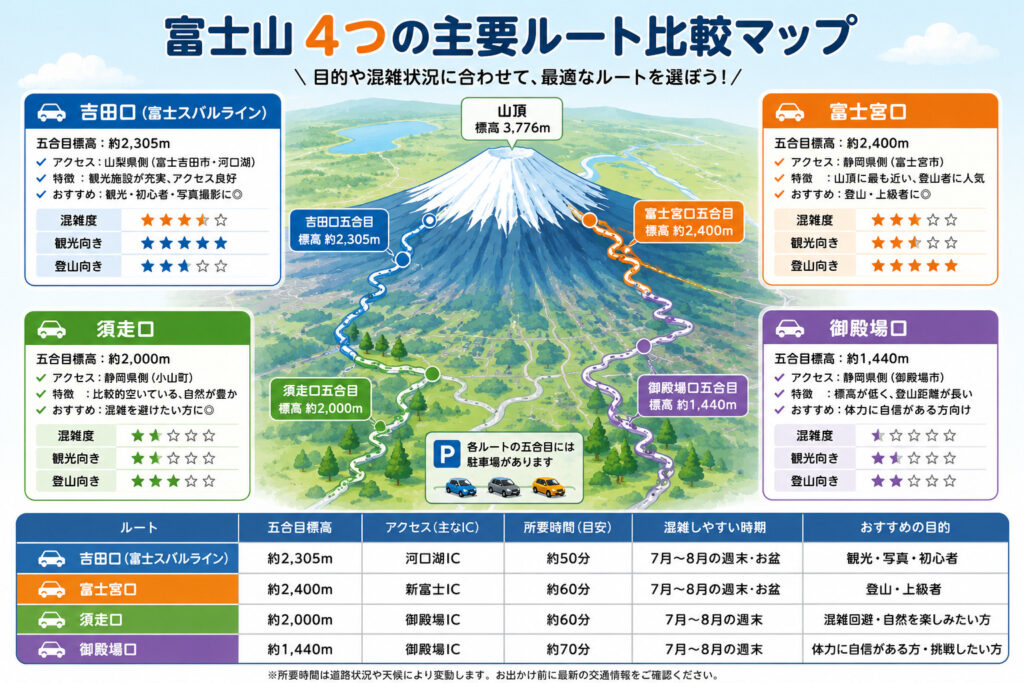 富士山　車　主要ルート