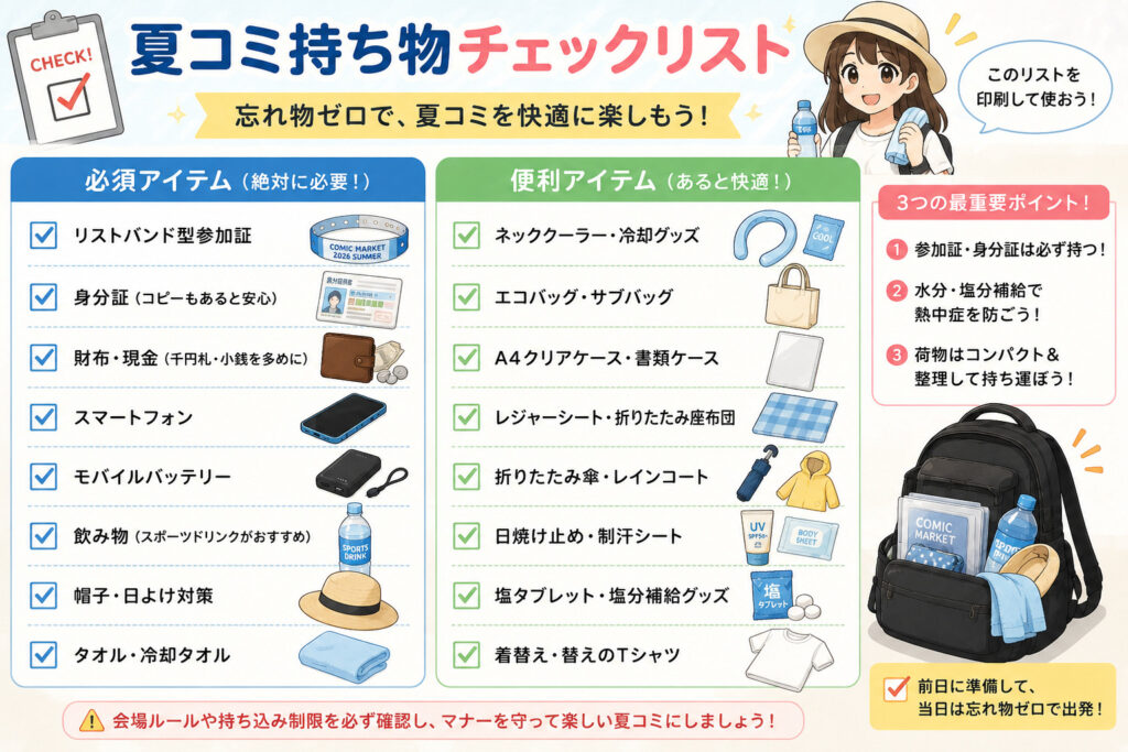 夏コミ 持ち物リスト　印刷用