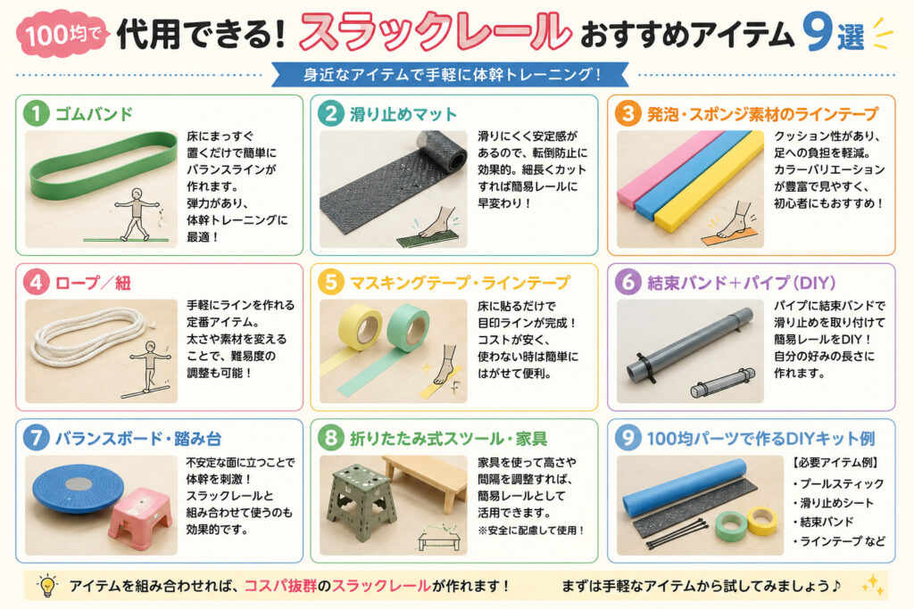 スラックレール 代用 100均