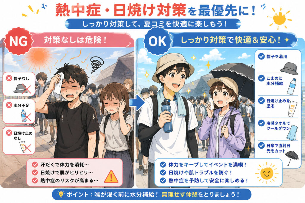 コミケ 服装 夏　暑さ対策