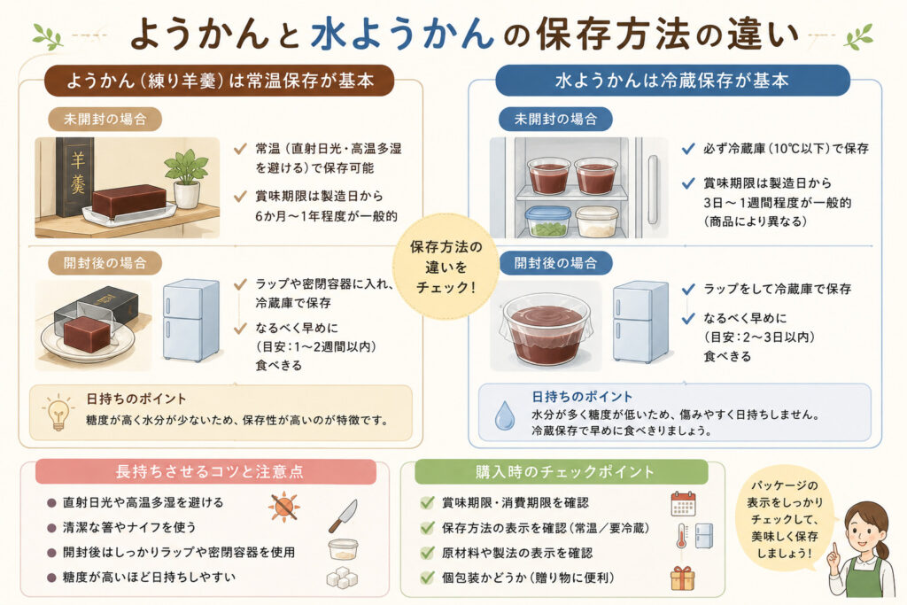 ようかん 水ようかん 保存方法