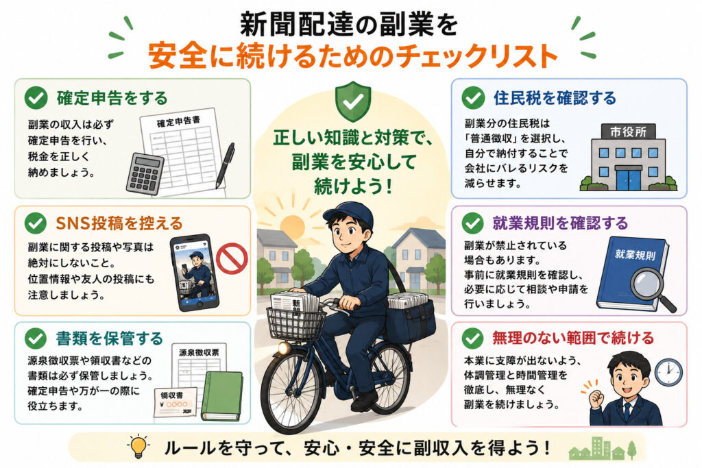 新聞配達 副業 バレる